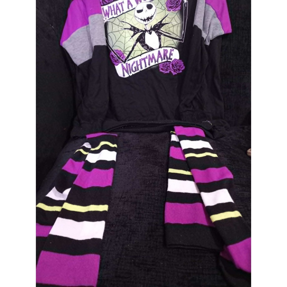 Disney Nightmare Before Christmas Jack Skellington Pajama Set Purple Black (48) - Picture 5 of 7